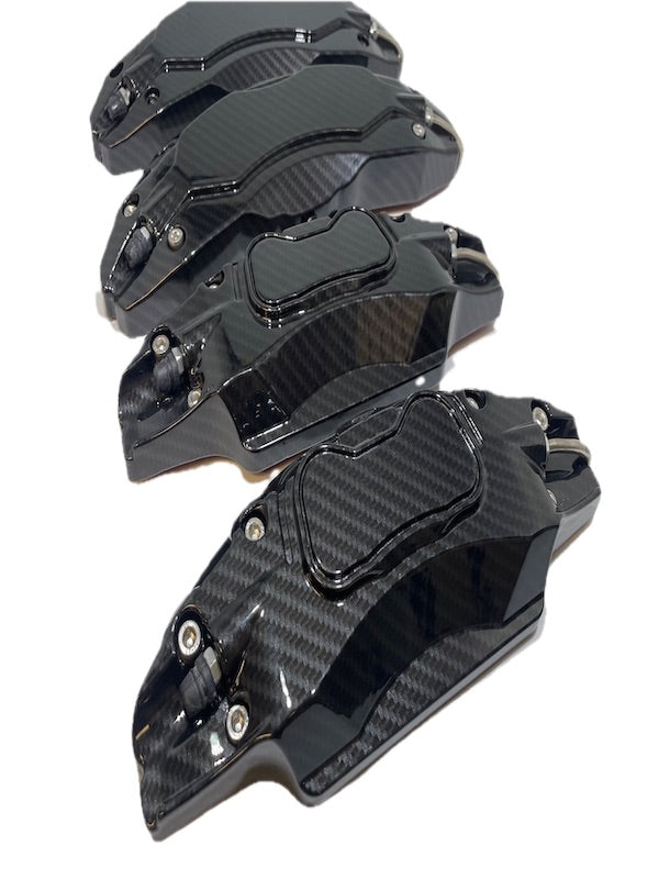 Custom Carbon Fiber Hydro Dipped Tesla Brake Caliper Covers 2017–2024 Tesla Model Y