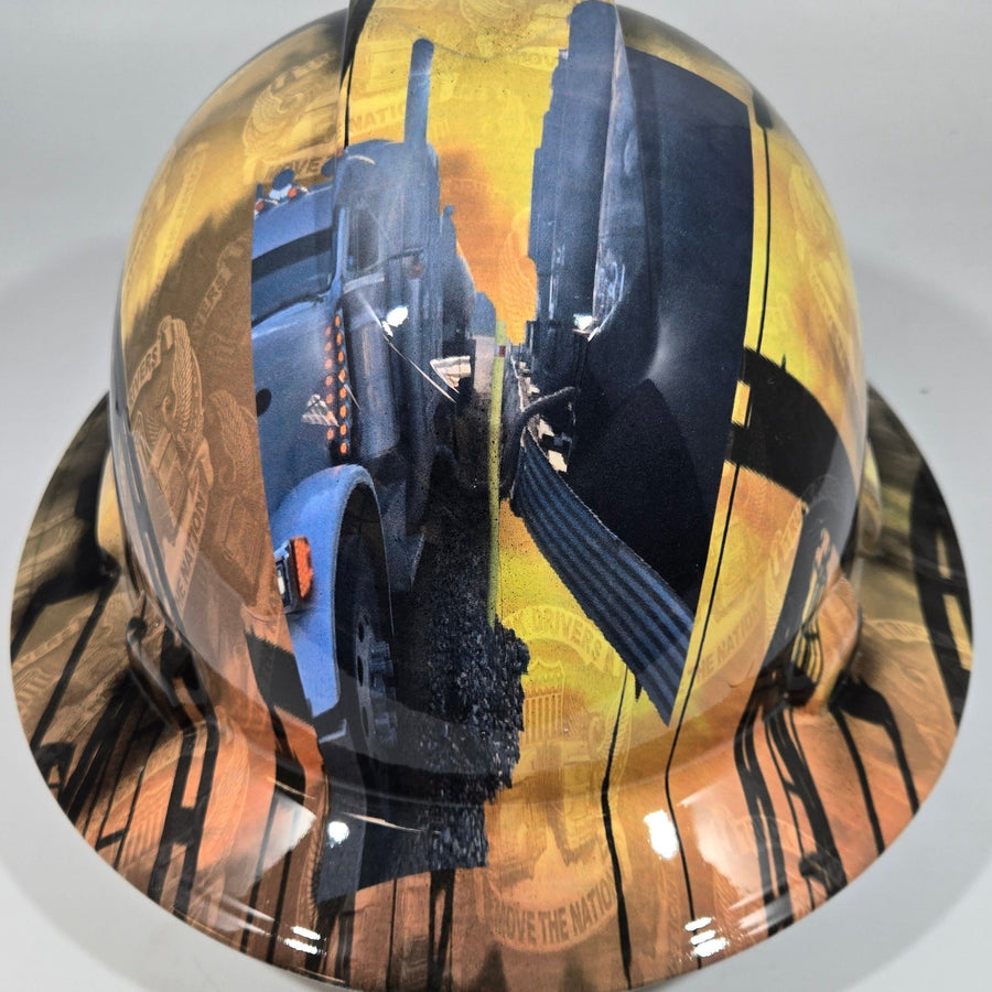 Full Brim Hard Hat Hydro Dipped OIL RIG