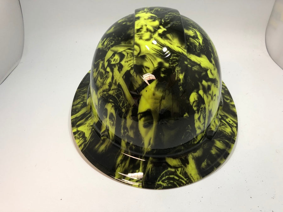 Full Brim Hard Hat Hydro Dipped Safety Green JESUS