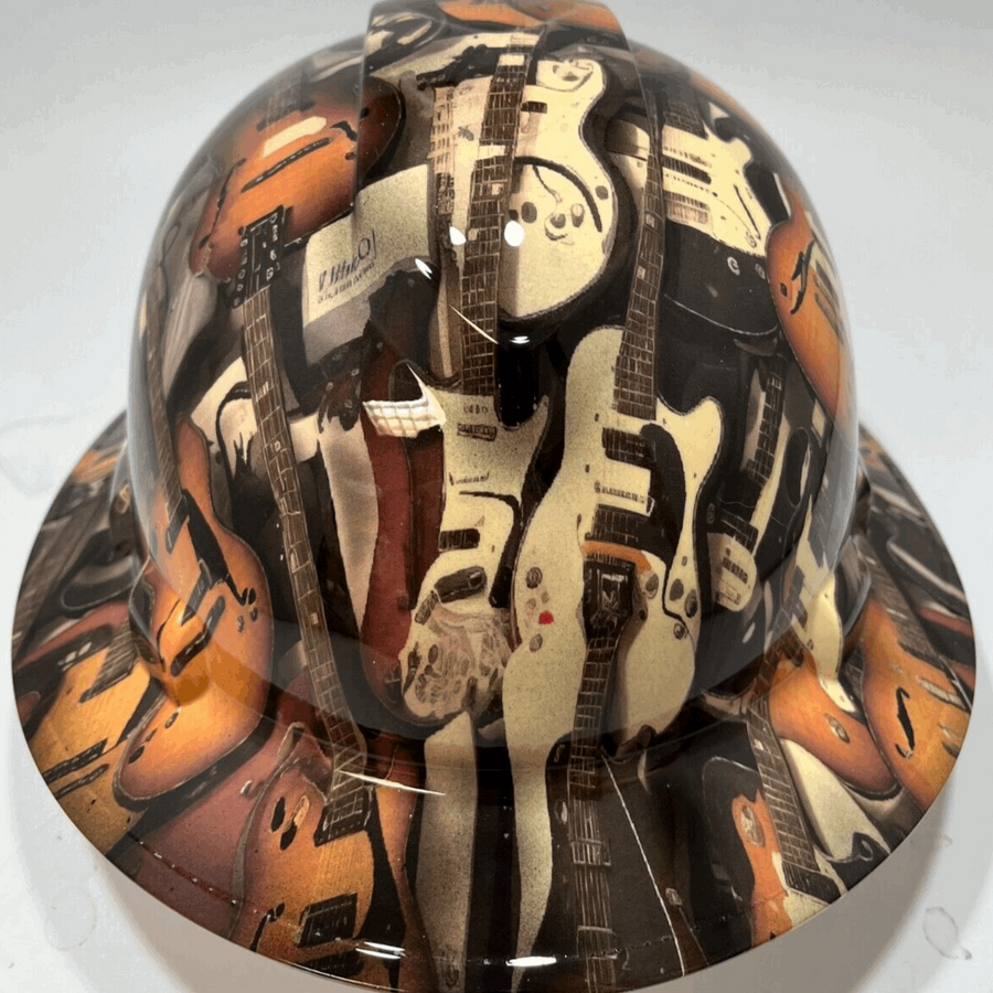 Full Brim Hard Hat Hydro Dipped GUITARS