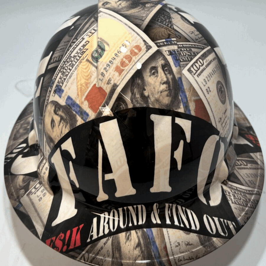 Full Brim Hard Hat Hydro Dipped BIG MONEY FAFO LMTD