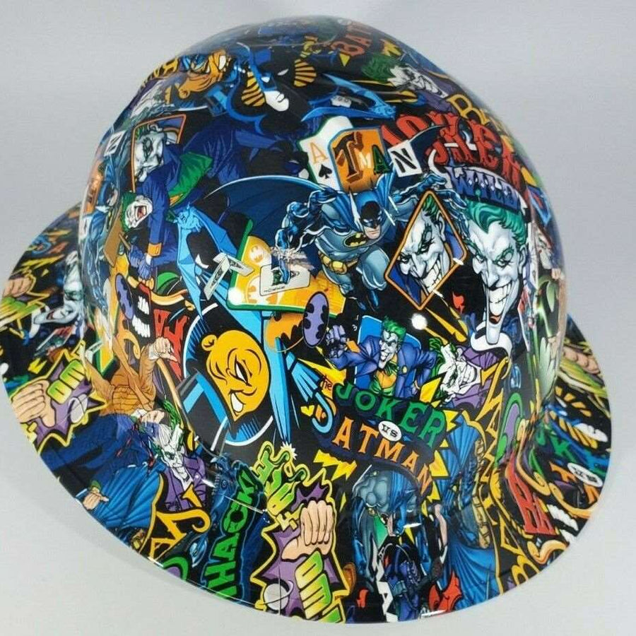Full Brim Hard Hat Hydro Dipped BATMAN VS JOKER