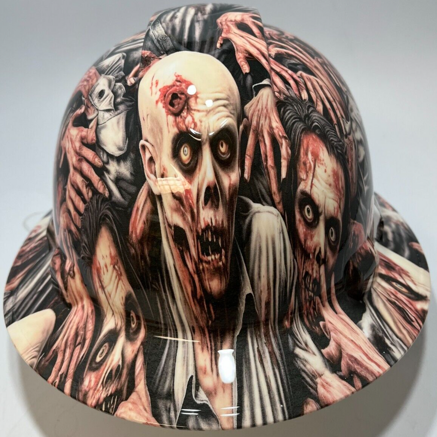 Full Brim Hard Hat Hydro Dipped ZOMBIE APOCALYPSE