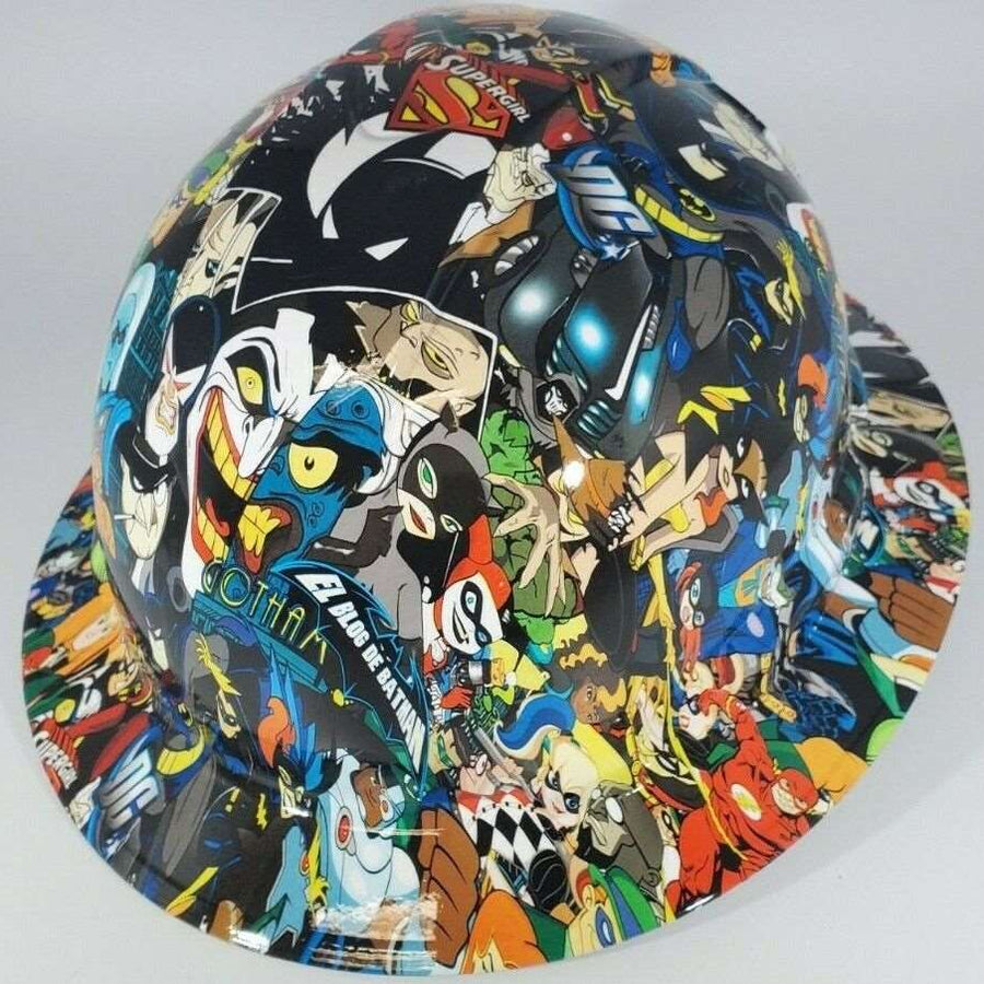 Full Brim Hard Hat Hydro Dipped BATMAN HEROES & villains