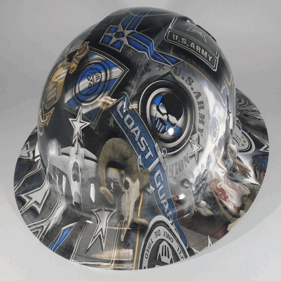 Full Brim Hard Hat Hydro Dipped Military Appreciation