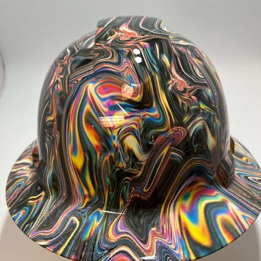 Full Brim Hard Hat Hydro Dipped Metallic Swirl