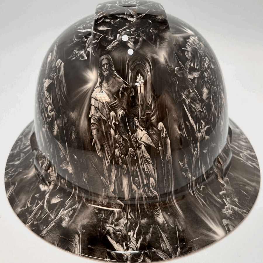 Full Brim Hard Hat Hydro Dipped JESUS CHRISTO