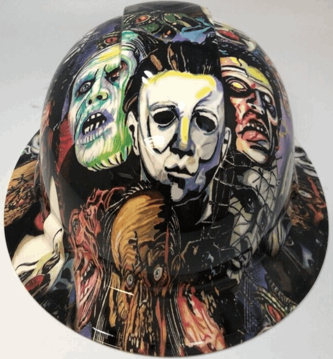 Full Brim Hard Hat Hydro Dipped Horror Movie