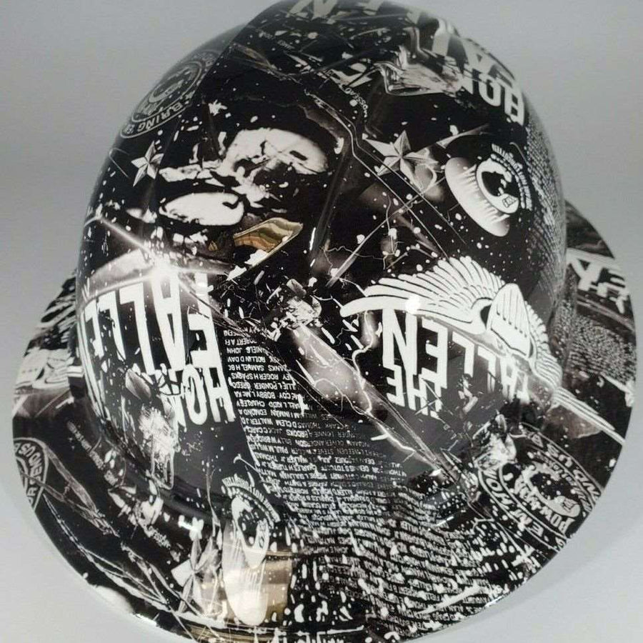 Full Brim Hard Hat Hydro Dipped POW HONOR THE FALLEN