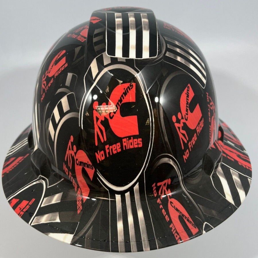 Full Brim Hard Hat Custom Hydro Dipped CUMMINS DIESEL NO FREE RIDES