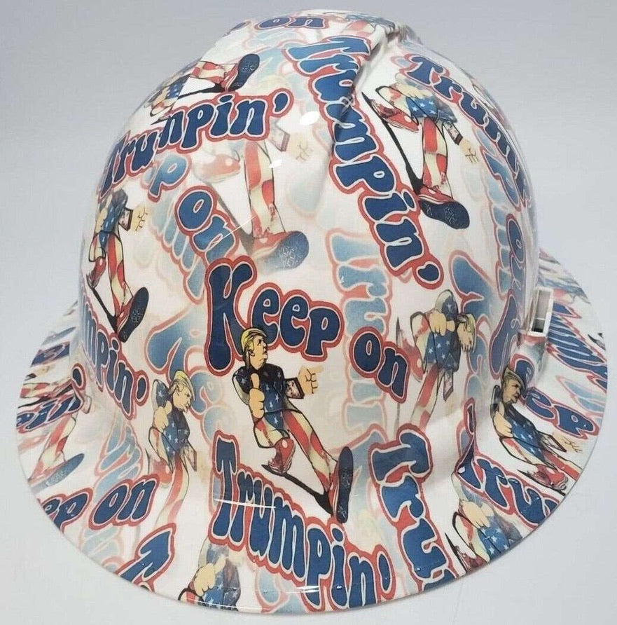 Full Brim Hard Hat Hydro Dipped Keep on Trumpin
