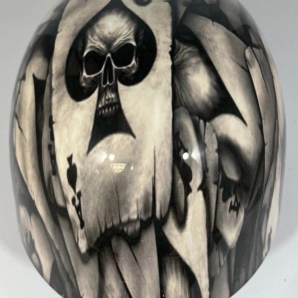 Baseball Cap Style Motorcycle Helmet Ace of Skulls