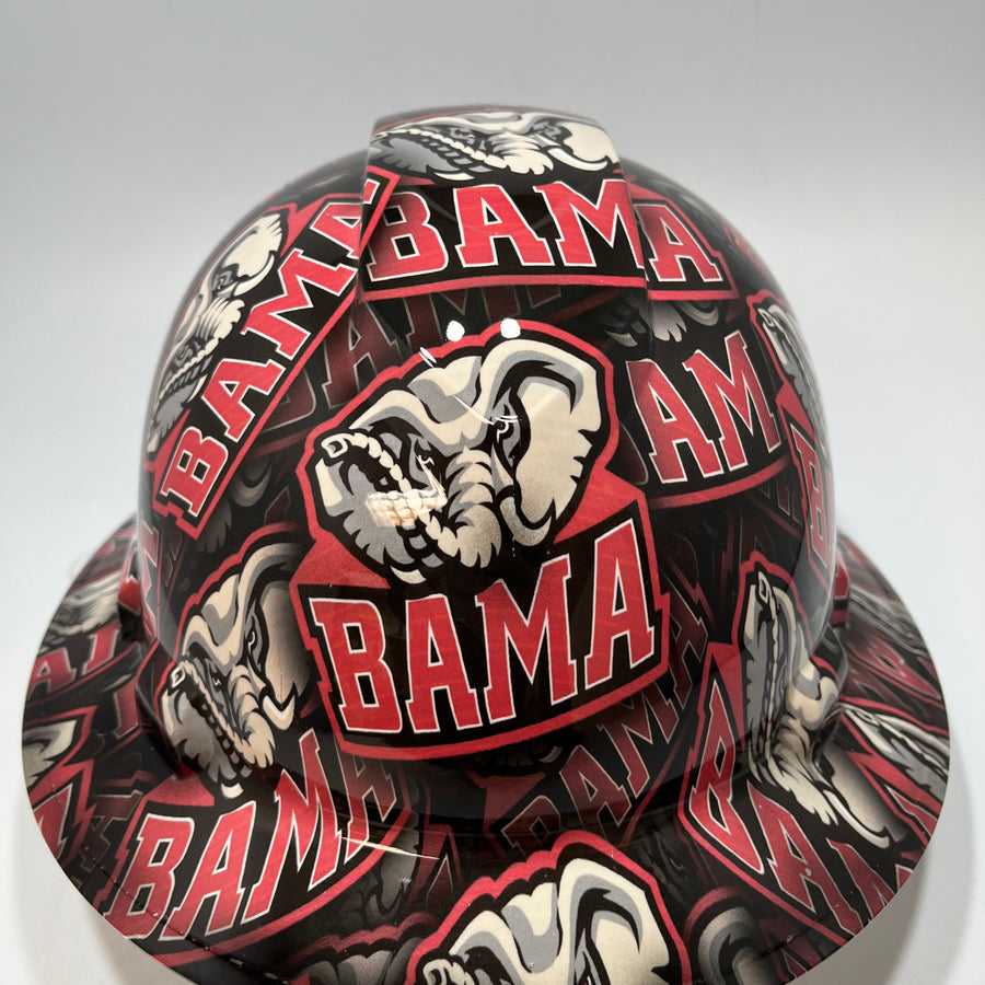 Full Brim Hard Hat Hydro Dipped ALABAMA CRIMSON TIDE Bama