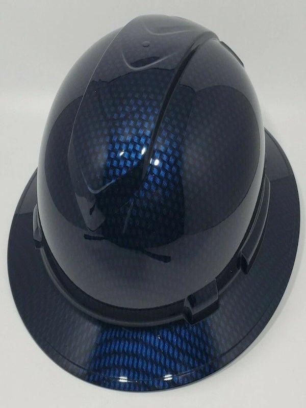 Full Brim Hard Hat Hydro Dipped BLUE CANDY CARBON FIBER