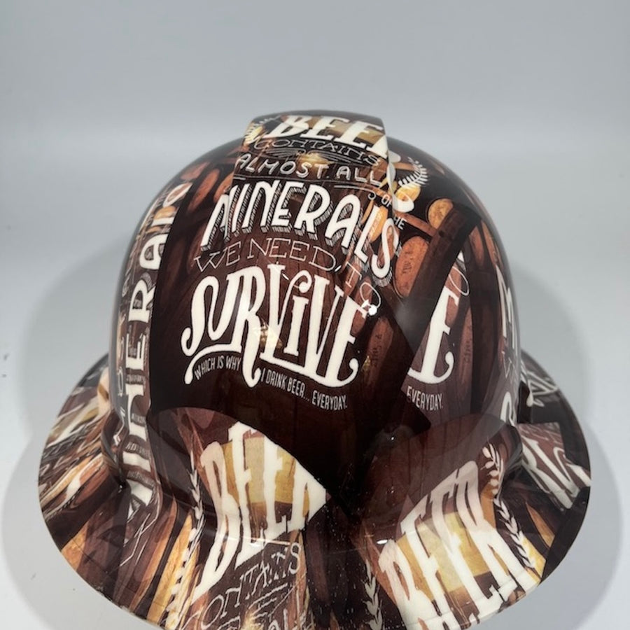 Full Brim Hard Hat Custom Hydro Dipped Beer Contains