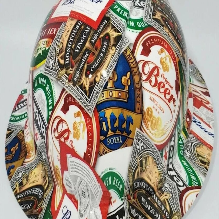 Full Brim Hard Hat Hydro Dipped Beer Sticker Bomb