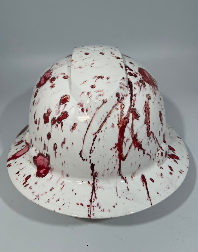 Full Brim Hard Hat Hydro Dipped CRIME SCENE BLOOD SPLATTER 2