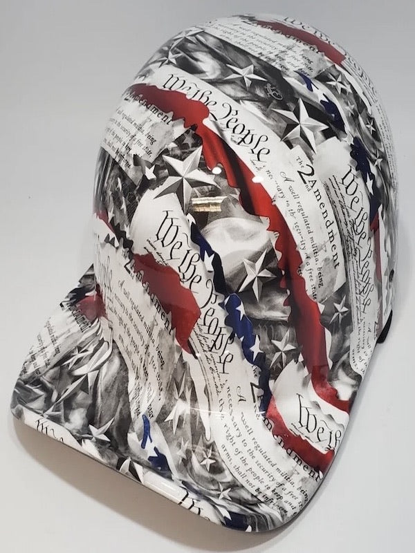 Baseball Cap Style Motorcycle Helmet WE THE PEOPLE SECOND AMENDMENT