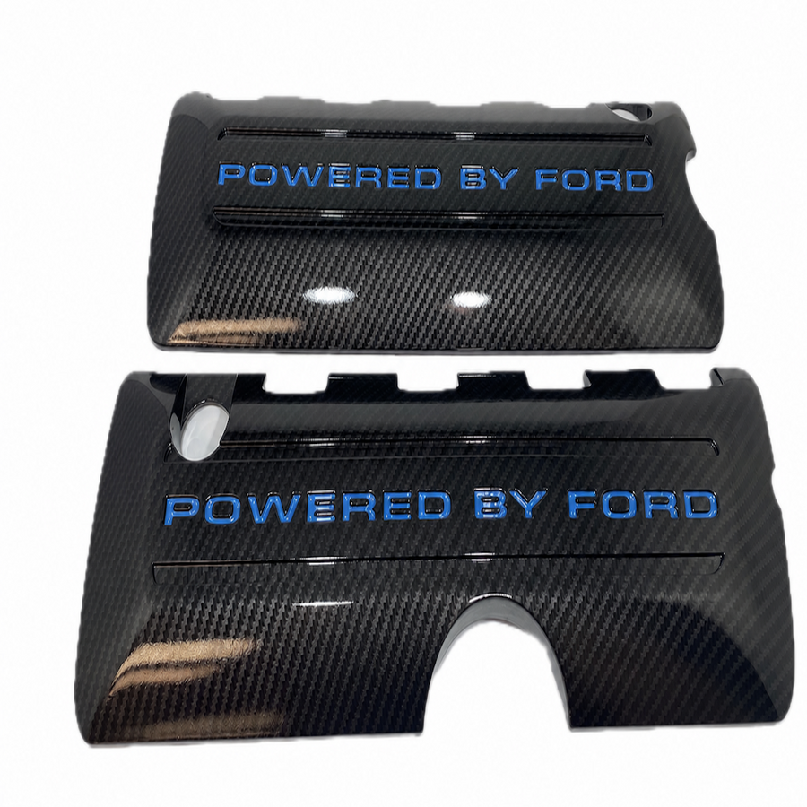 Custom Hydro Dipped Carbon Fiber 2011+ Mustang Powered By Ford Grabber Blue Coil Covers