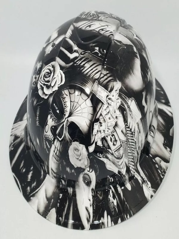 Full Brim Hard Hat Hydro Dipped DAY OF THE DEAD GIRLS