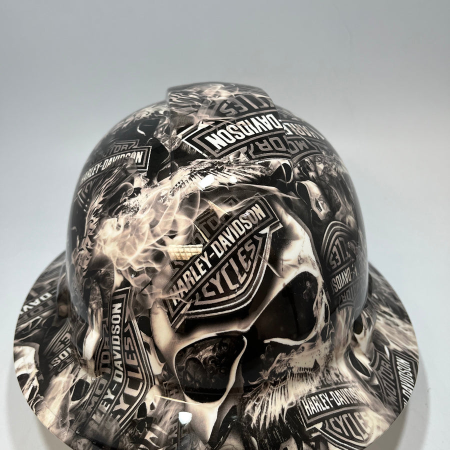 Full Brim Hard Hat Hydro Dipped HARLEY DAVIDSON SKULLS