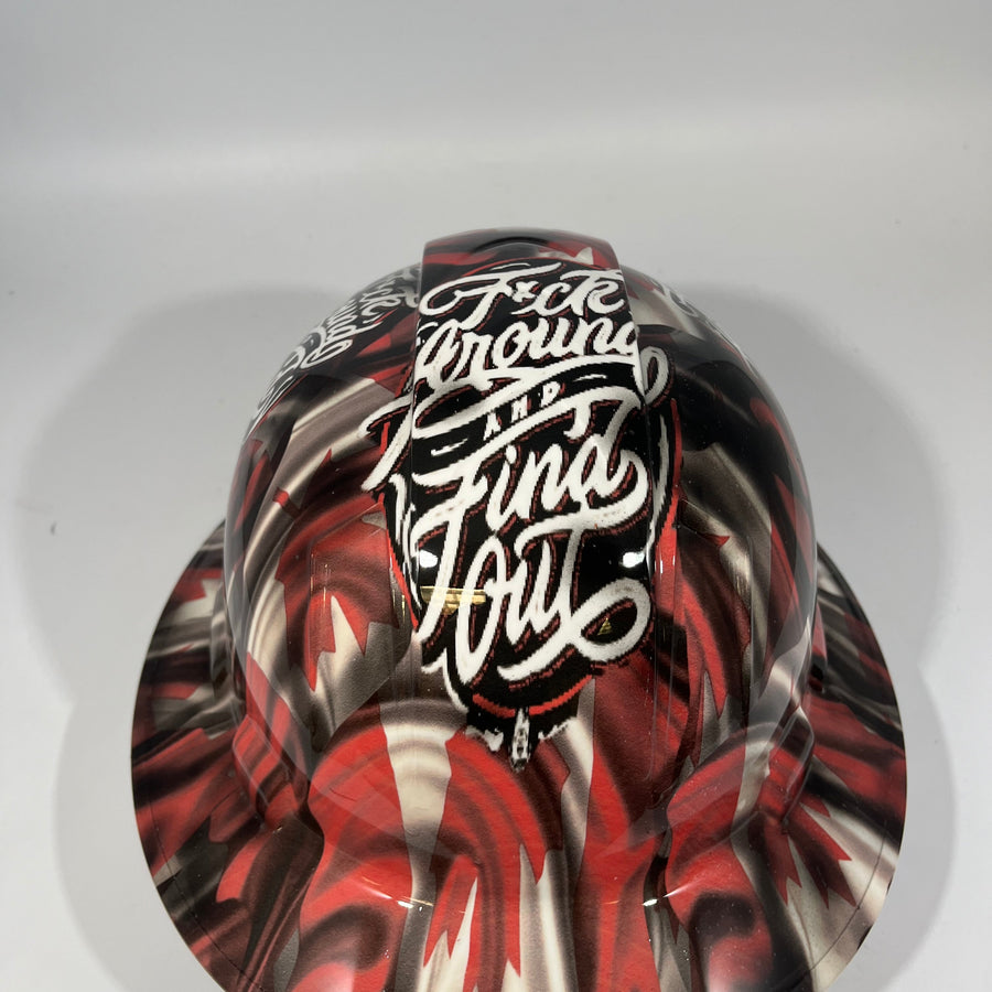 Full Brim Hard Hat Hydro Dipped CANADIAN FLAG FAFO EDITION