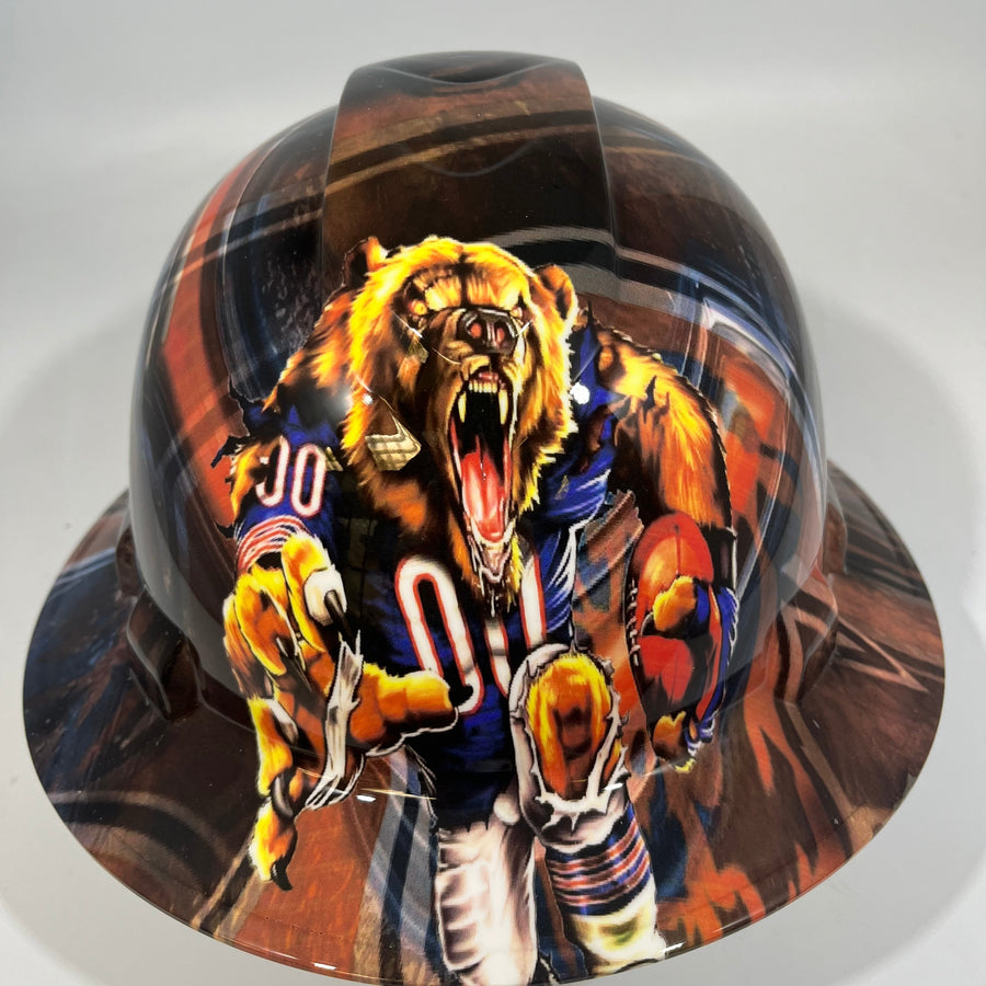 Full Brim Hard Hat Hydro Dipped CHICAGO BEARS