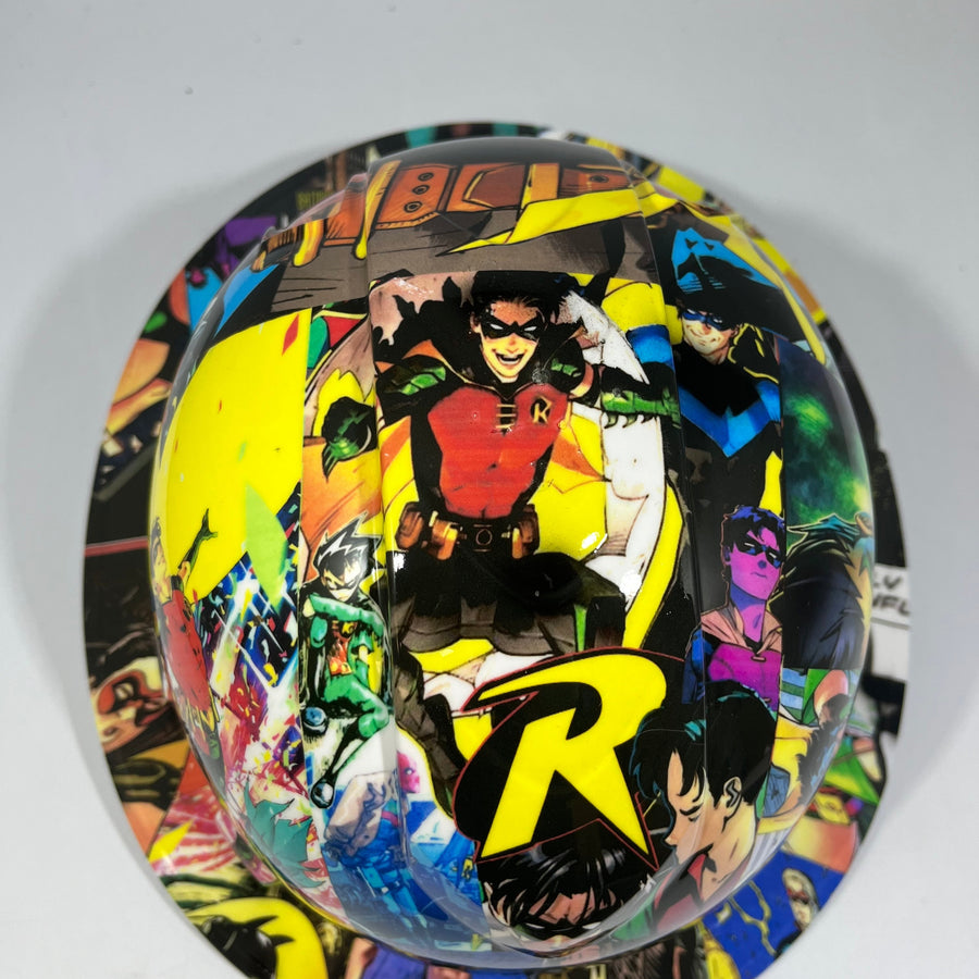 Full Brim Hard Hat Hydro Dipped DC ROBIN COMICS