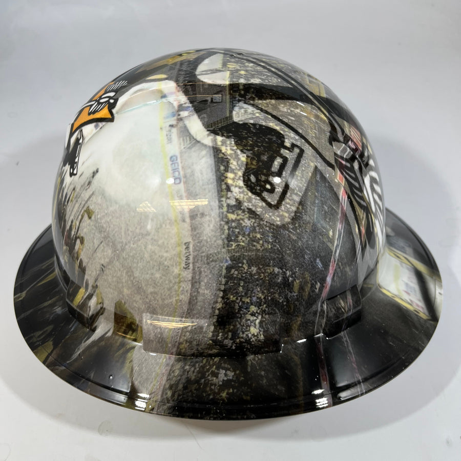 Full Brim Hard Hat Hydro Dipped PITTSBURG PENGUINS