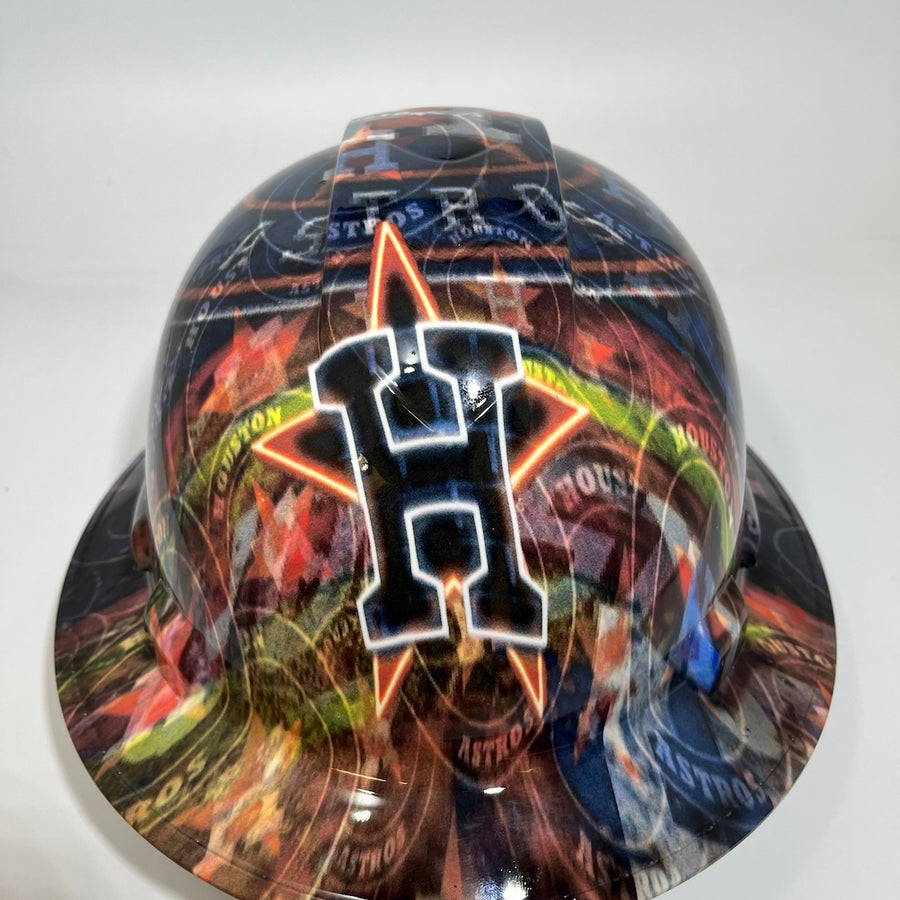 Full Brim Hard Hat Hydro Dipped HOUSTON ASTROS