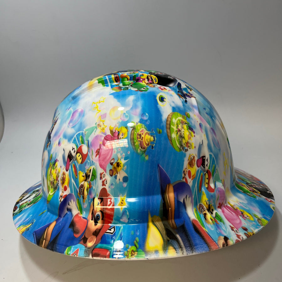 Full Brim Hard Hat Hydro Dipped MARIO BROS SUPER MARIO WORLD