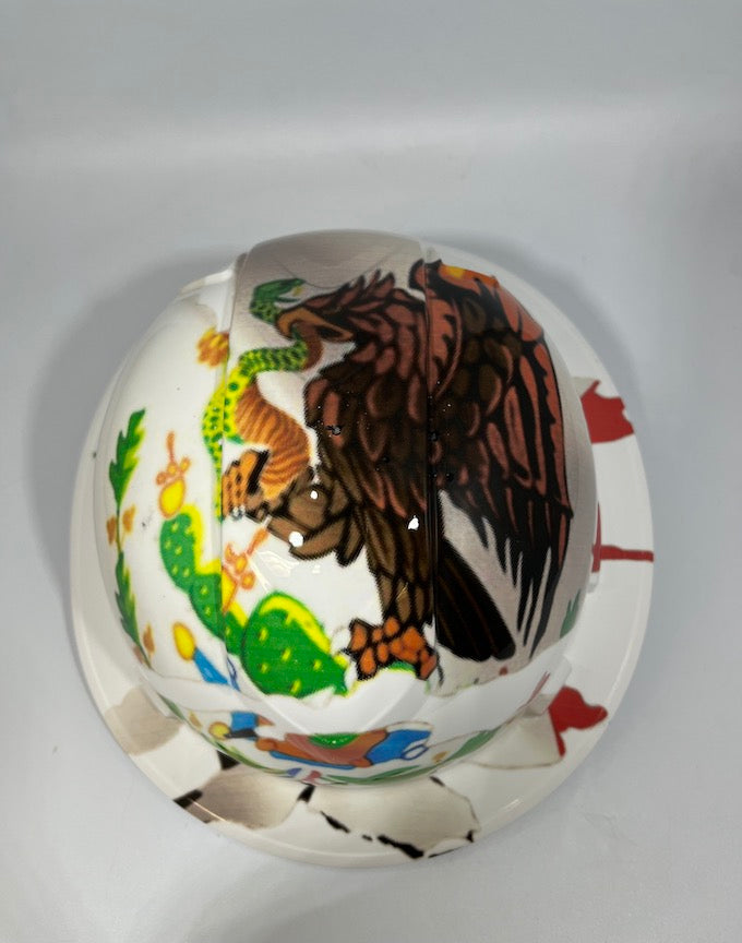 Full Brim Hard Hat Custom Hydro Dipped Mexico Flag Mexican Eagle