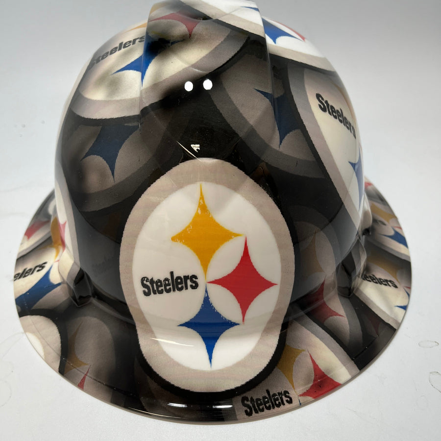 Full Brim Hard Hat Hydro Dipped PITTSBURG STEELERS