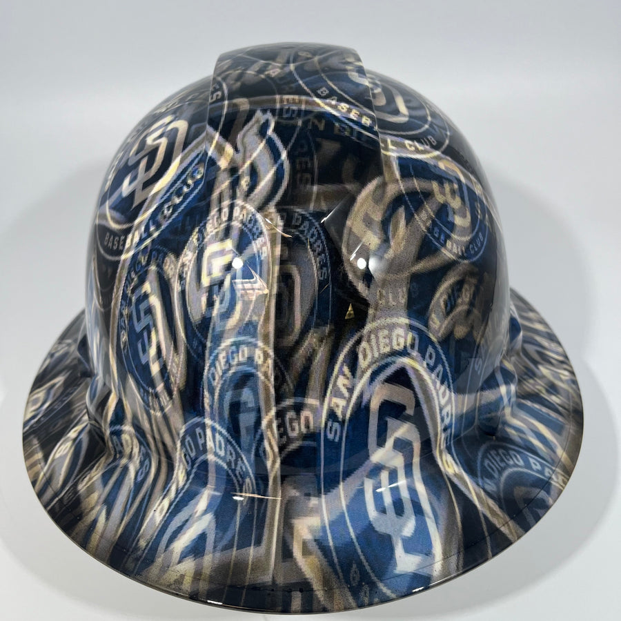 Full Brim Hard Hat Hydro Dipped SAN DIEGO PADRES