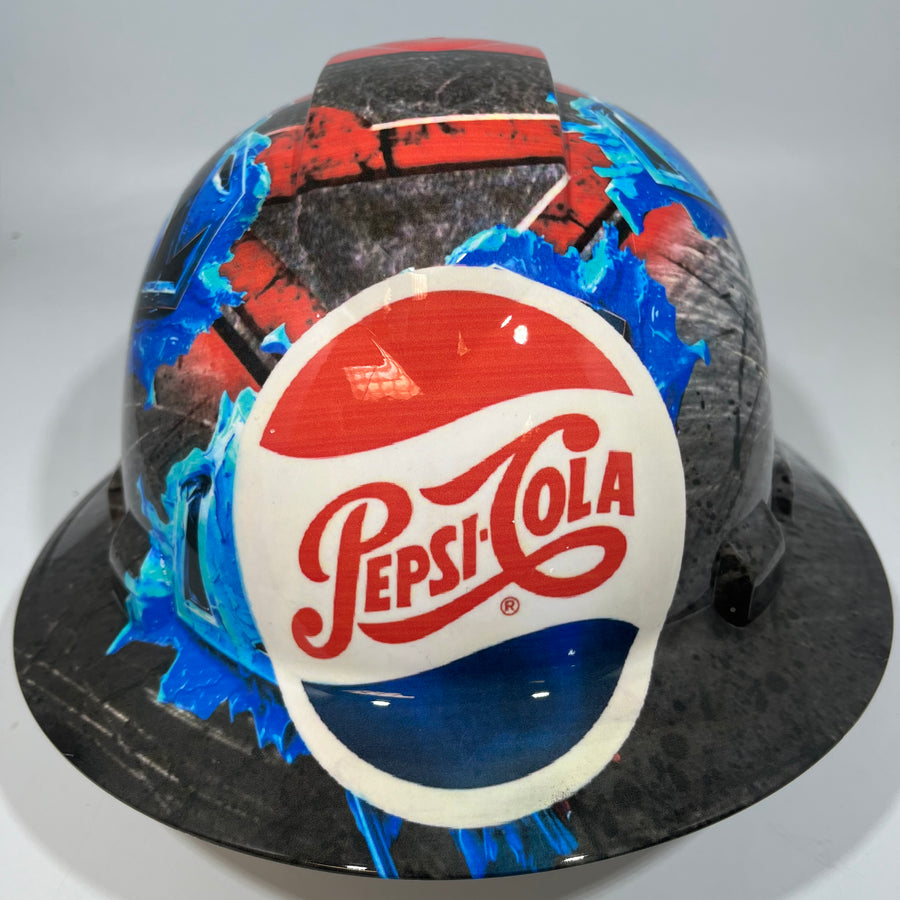 Full Brim Hard Hat Hydro Dipped Superman Pepsi