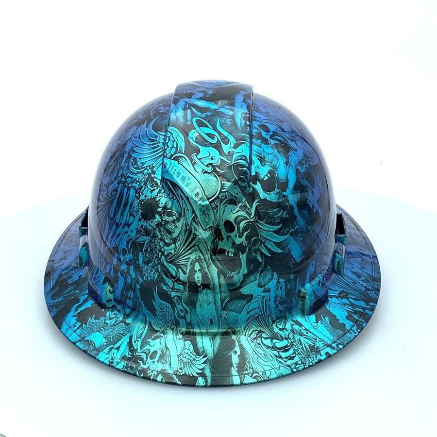 Full Brim Hard Hat Hydro Dipped Chameleon Skulls