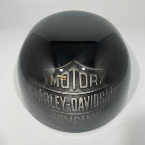Baseball Cap Style Motorcycle Helmet Gloss Black Bar & Shield