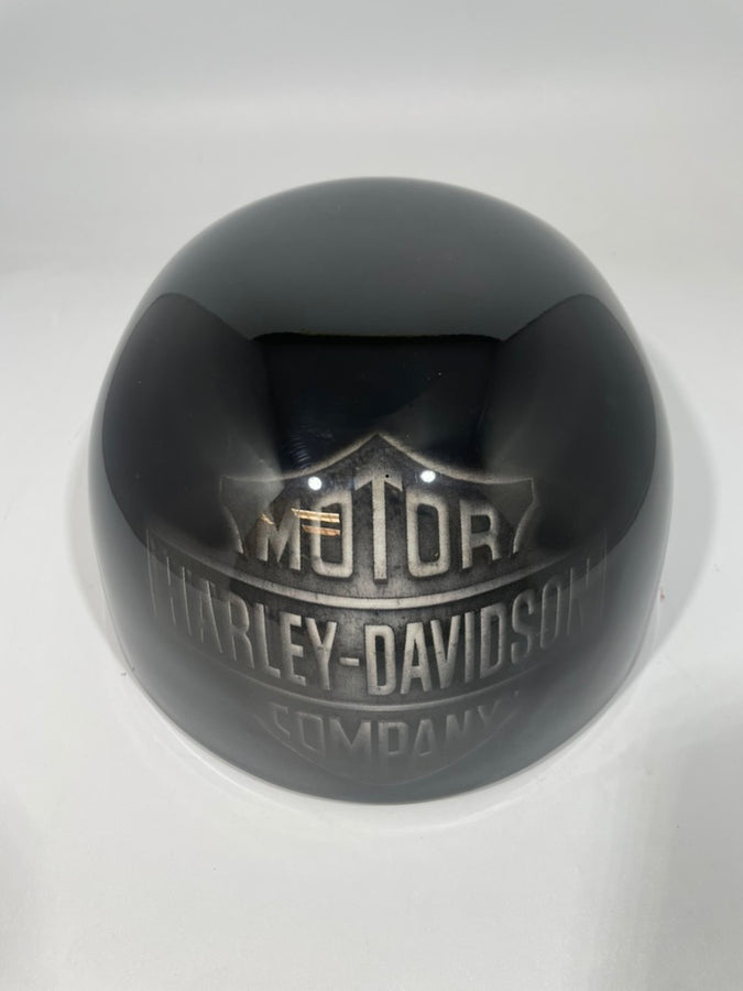 Baseball Cap Style Motorcycle Helmet Gloss Black Bar & Shield