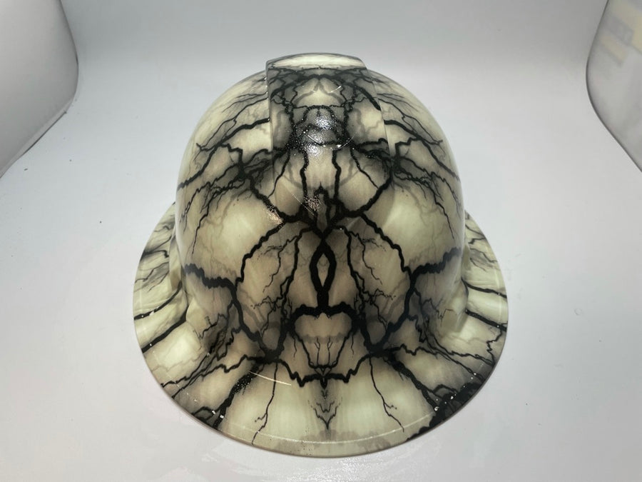Full Brim Hard Hat Hydro Dipped Clear Lightning