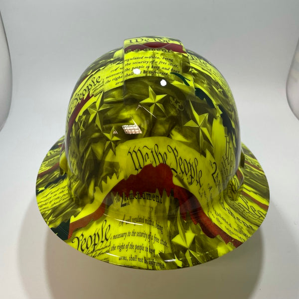 Full Brim Hard Hat Hydro Dipped Safety Green WE THE PEOPLE