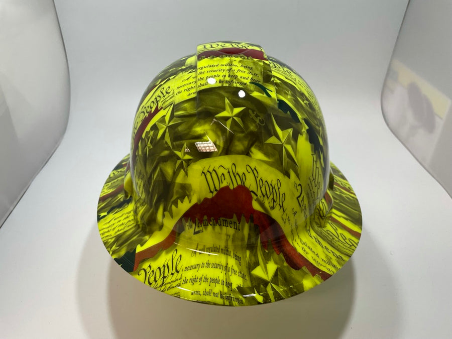Full Brim Hard Hat Hydro Dipped Safety Green WE THE PEOPLE
