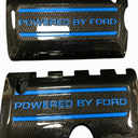 Custom Hydro Dipped Carbon Fiber 2011+ Mustang Powered By Ford Grabber Blue Coil Covers