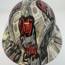 Full Brim Hard Hat Hydro Dipped FAFO DIRTY HANDS CLEAN MONEY