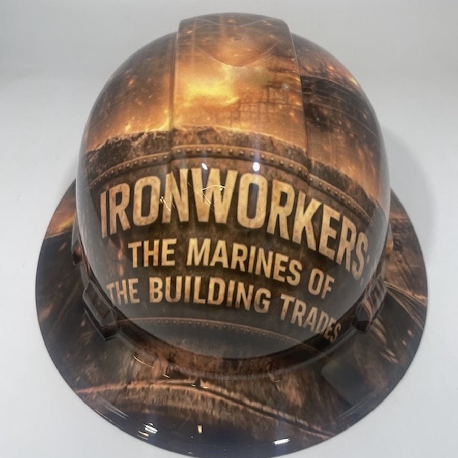 Full Brim Hard Hat Hydro Dipped Iron Workers Marines