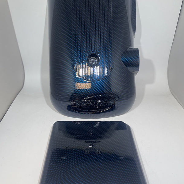 Custom Blue Candy Carbon Fiber Carbon Fiber Hydro Dipped Engine/Fuse Box Covers for Silverado, Tahoe &amp; Cadillac