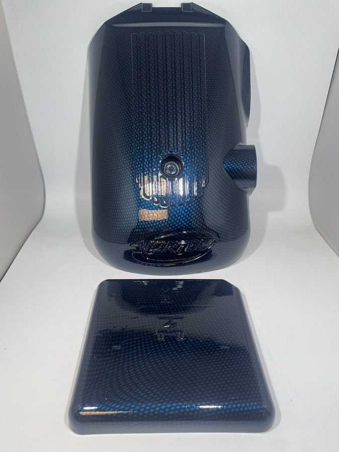 Custom Blue Candy Carbon Fiber Carbon Fiber Hydro Dipped Engine/Fuse Box Covers for Silverado, Tahoe &amp; Cadillac