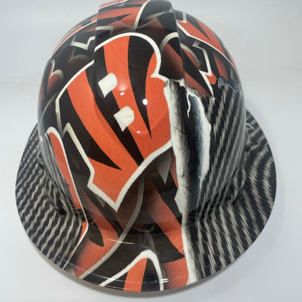 Full Brim Hard Hat Hydro Dipped Bengals Carbon Fiber