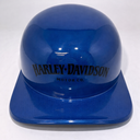 Baseball Cap Style Motorcycle Helmet Bright Billiard Blue Bar and Shield