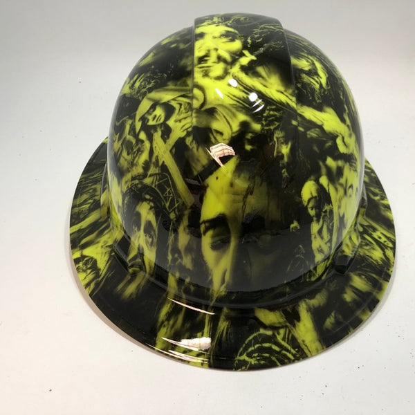 Full Brim Hard Hat Hydro Dipped Safety Green JESUS