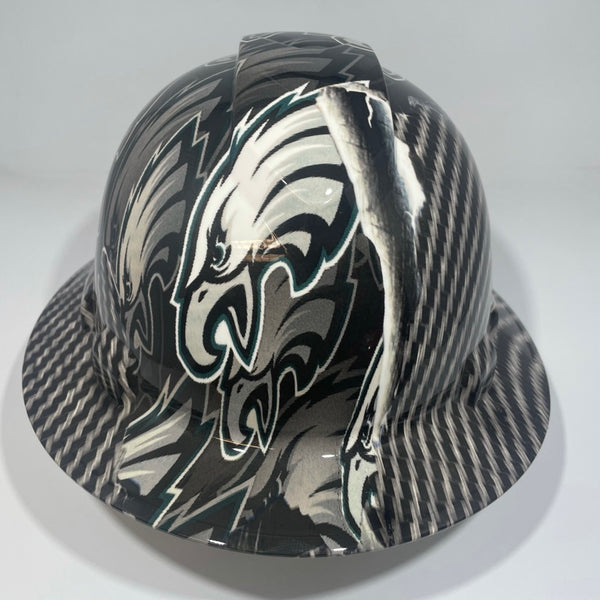 Full Brim Hard Hat Hydro Dipped Philadelphia Eagles Carbon Fiber